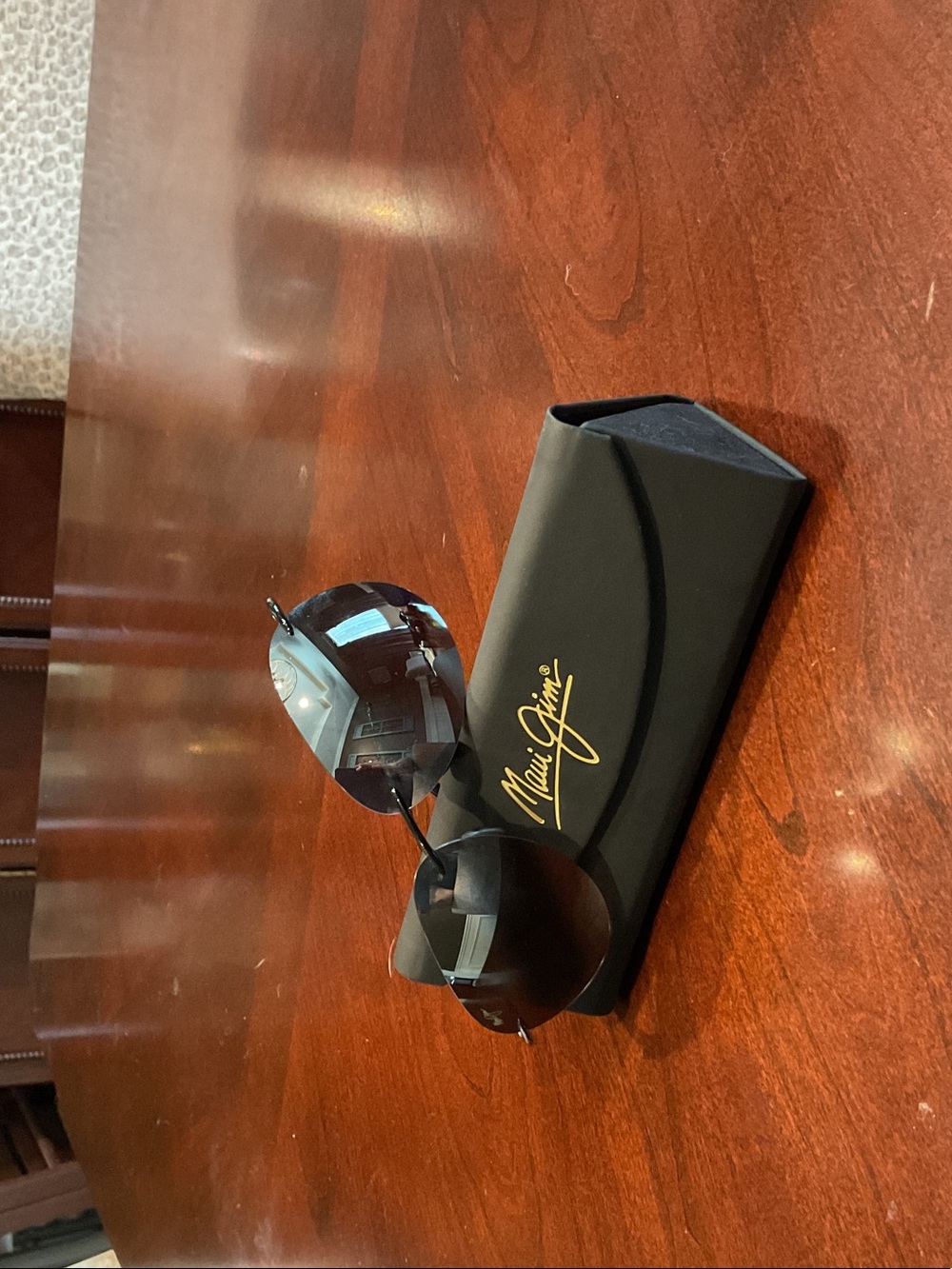 Maui Jim Rimless Sunglasses with Dark Gray/Black Lenses